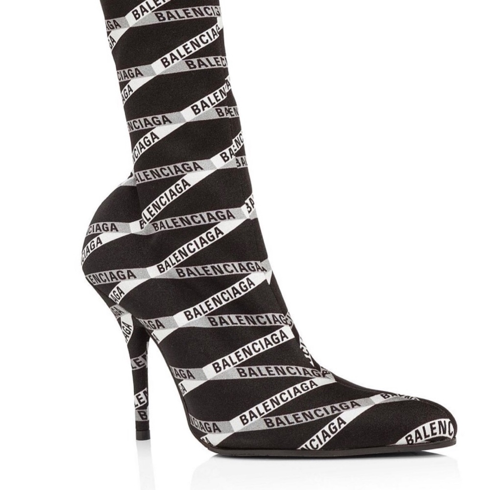 New Balenciaga knife logo ribbon boots size 7
